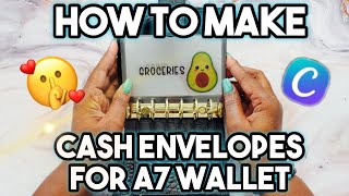 NEED CASH ENVELOPES FOR YOUR WALLET How to make A7 cash envelopes EASY DIY Canva tutorial [upl. by Cornew332]