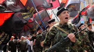 BBC News Ukraine Far right armed with bats patrol Kiev [upl. by Suivatnom280]