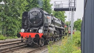 70000 Britannia arriving and departing at Windsor amp Eton Riverside  280524 [upl. by Suirada]