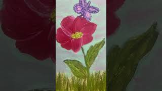 Beautiful flower acrylic painting acrylicpainting art flowerpainting artist [upl. by Jenna]