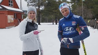 Klæboteknikk duellen Hegerberg vs Klæbo [upl. by Agripina]