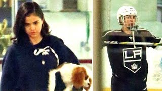 Justin Bieber Shows Off His Hockey Skills For Selena Gomez [upl. by Takeo]