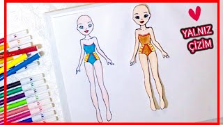 Paper Dolls Kağıt Bebek Çizimi Kağıt Bebek Kız ÇizimiKız Çizimi [upl. by Conley]