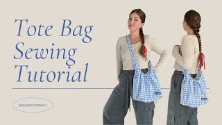 Tote Bag Tutorial  Beginner Sewing Tutorial  Easy DIY Bag [upl. by Henebry391]