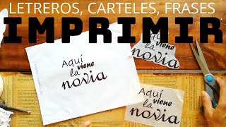 DECOUPAGE COMO IMPRIMIR letreros carteles frases personalizadas trucos configuraciónetc [upl. by Alleuqahs89]