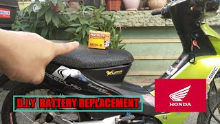 HONDA WAVE 100 2004 MODEL BATTERY REPLACEMENT [upl. by Janela]