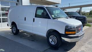 White 2023 GMC Savana Cargo Van Base Review Calgary AB  Wolfe Calgary [upl. by Hattie229]