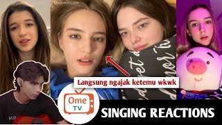 Reaksi Wanita dari Manca Negara dinyanyiin Cowok Indonesia pake bahasa nya  SINGING REACTIONS OmeTV [upl. by Palmer]