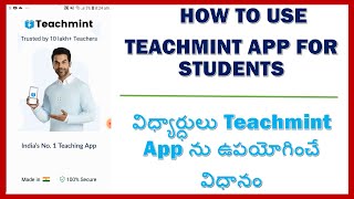 HOW TO USE TEACHMINT APP FOR STUDENTS [upl. by Eidahs]