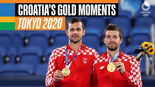 🇭🇷 🥇 Croatias gold medal moments at Tokyo2020  Anthems [upl. by Aivatnahs]