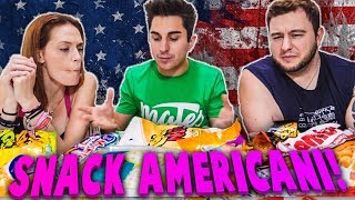 PROVIAMO I CIBI AMERICANI SNACK ASSURDI w Lasabrigamer amp AmicoAndre [upl. by Ronnholm]