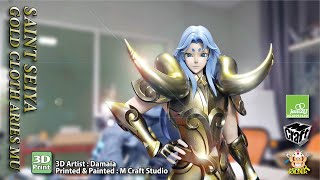 Saint Seiya Gold Cloth Aries Mu 16 3D Print resin Painted Build [upl. by Adelaida]