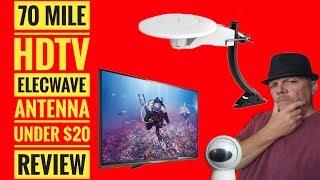 Elecwave HDTV Amplified Antenna 70 Mile Range 20 Review [upl. by Ydollem]