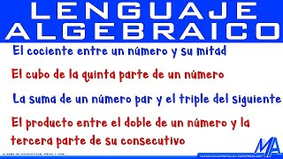 Lenguaje algebraico  Parte 5 [upl. by Semaj445]