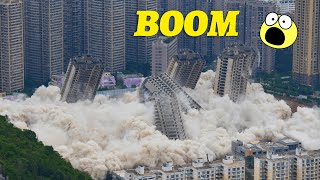 15 Unfinished Buildings Demolished in China in 45 Seconds explosion [upl. by Levesque173]