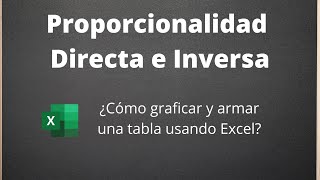 Proporcionalidad directa e inversa  ¿Cómo armar gráficos y tablas usando Excel [upl. by Asyla]