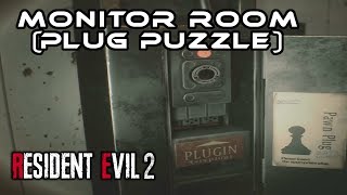 Resident Evil 2 RE2 Remake I Monitor Room  Plug Puzzle Solution [upl. by Harbard]