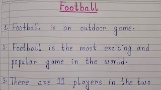 10 Lines On Football ⚽  Essay On Football In English  Easy Sentences About Football [upl. by Meyeroff247]