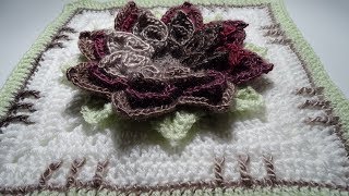 Crochet 3D Flower Square nr1 [upl. by Eaned]