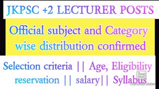 JKPSC 2 LECTURER GazettedPOSTS  officially confirmed  NET Bed ❌ Subject wise distribution [upl. by Christophe]