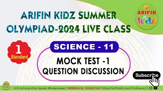 Std1  MOCK TEST1  QUESTION DISSCUSSION  class by Arifinkidz [upl. by Norb]