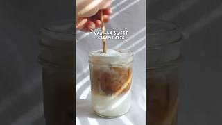 Vanilla Sweet Cream Latte 🤍 oddlysatisfyingvideo vanilla coffee [upl. by Einniw707]