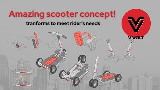 Vvolt 3wheeled scooter concept [upl. by Clothilde]