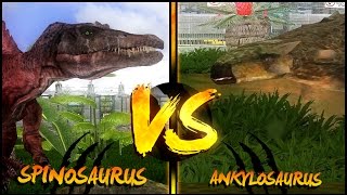 Dinosaur Battles  Spinosaurus Vs Ankylosaurus  Jurassic Park  Operation Genesis [upl. by Jahdol]