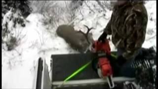 Lewis Winch pulls deer up deep ravine hunting with a portable winch [upl. by Dihgirb]