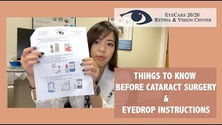 Preparing for Cataract Surgery and Eyedrop Directions EyeCare 2020 Retina amp Vision Center [upl. by Ramsay]