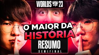 RESUMO WORLDS 23 O AUGE DO LEAGUE OF LEGENDS  T1 x JDG  Semifinal  DIA 2 [upl. by Aneeb]