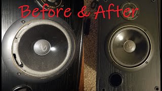 Repairing 8 Inch Sub Woofer foam on Infinity Bookshelf SM 85 Speakers [upl. by Keener]