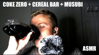 MUKBANG ASMR COKE ZEROSPAM MUSUBICEREAL BAR [upl. by Sherj]