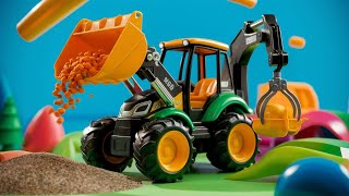 Fun with Toy Tractors DiggingConstruction amp Adventure Time [upl. by Sukey30]