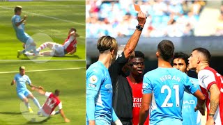 Granit Xhaka Red Card vs Mancity  Is it A Harsh decision [upl. by Herwick]