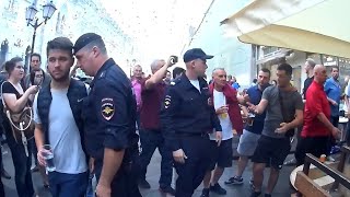 RUSSIAN POLICE IN ACTION AGAINST ENGLAND FANS [upl. by Boigie]