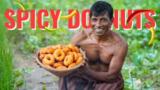 Spicy Donuts Traditional Srilankan Crispy Snacks Spicy Vada Recipe cooking in Village [upl. by Filippa]