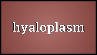 Hyaloplasm Meaning [upl. by Maximo430]