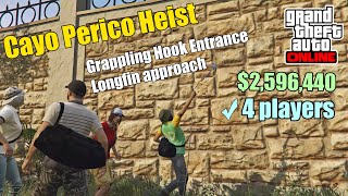 Cayo Perico Longfin Approach 4 players Cocaine Only  Main Target 2596440 GTA Online [upl. by Atekihs]