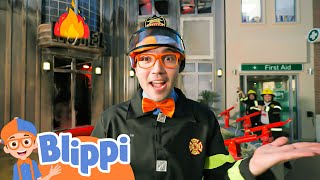 Blippi the Firefighter to the Rescue  Blippi  Kids Songs  Moonbug Kids [upl. by Pallua593]