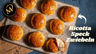 Ricotta Speck Zwiebel Brötchen  ZwiebelSpeckbrötchen  Buns [upl. by Kelda340]