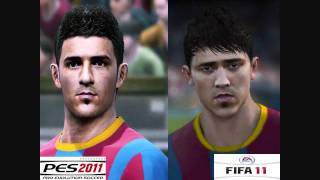 PES 2011 vs FIFA 11 Face Comparison FC Barcelona [upl. by Giffie364]