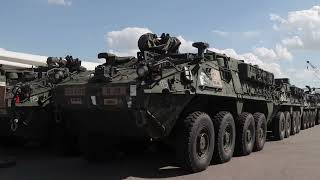 2nd Stryker Brigade Combat Team Equipment Arrives at Pyeongtaek Port [upl. by Nyllek]