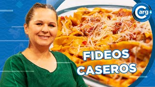 RECETA DE FIDEOS CASEROS CON ESTOFADO DE POLLO [upl. by Robers555]