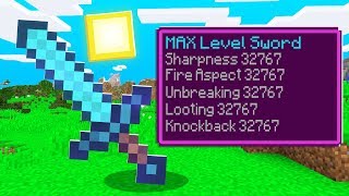 MAX LEVEL ENCHANTMENTS in Minecraft Level 32767 [upl. by Enyrehtac]