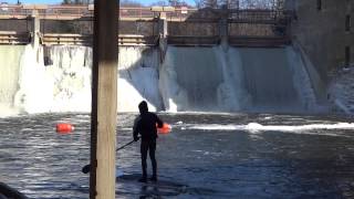 Winter Paddle Boarder  the Barton Dam [upl. by Neirb]