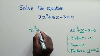 Solve quadratic equation by factorisation [upl. by Malachy]