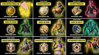 Evolution of Medallions of Mythic Bosses in Fortnite Chapter 5 Season 1  Chapter 5 Season 3 [upl. by Sawyor794]