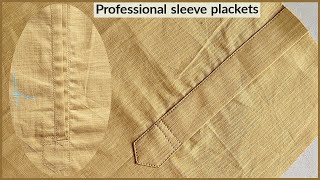 sew a professional sleeve plackets easy method  professional sleeve plackets stitching [upl. by Nine]