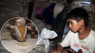 water mill grinding wheat in the village  Dharme brothers family in rural Nepal ruralnepall [upl. by Hamachi]